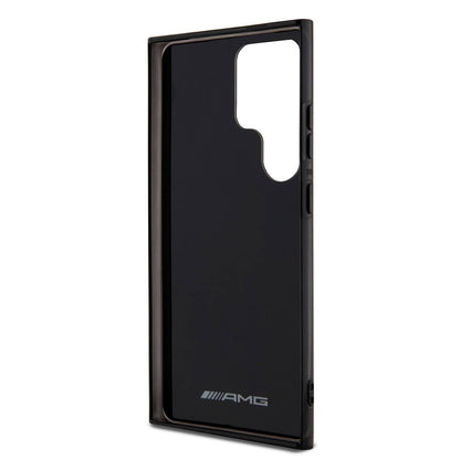 Galaxy S24 Ultra Kılıf AMG Orjinal Lisanslı Çift Katmanlı Büyük Logolu Dörtgen Şerit Desenli Kılıf