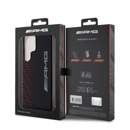 Galaxy S24 Ultra Kılıf AMG Orjinal Lisanslı Çift Katmanlı Büyük Logolu Dörtgen Şerit Desenli Kılıf