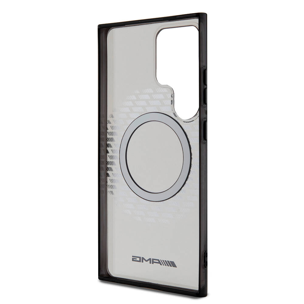 Galaxy S24 Ultra Kılıf AMG Orjinal Lisanslı M-safe Şarj Özellikli Eşkenar Dörtgen Desenli Transparan Kılıf