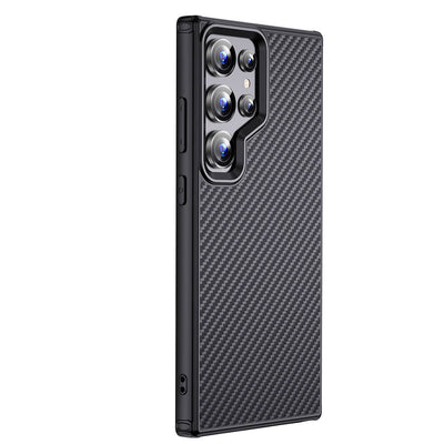 Galaxy S24 Ultra Kılıf Aramid Karbon Fiber Magsafe Özellikli Wlons Radison Kapak Siyah