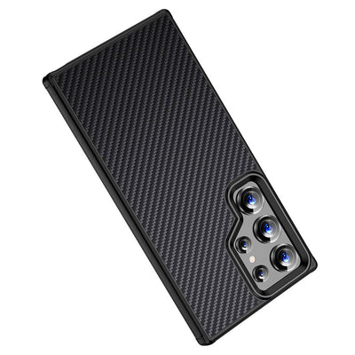 Galaxy S24 Ultra Kılıf Aramid Karbon Fiber Magsafe Özellikli Wlons Radison Kapak Siyah