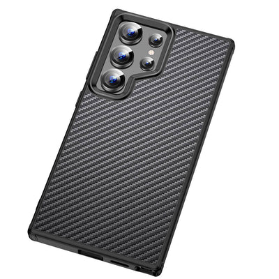 Galaxy S24 Ultra Kılıf Aramid Karbon Fiber Magsafe Özellikli Wlons Radison Kapak Siyah