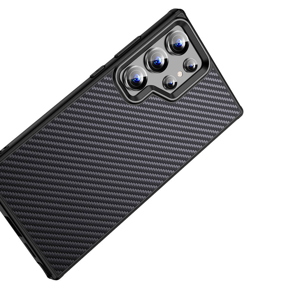 Galaxy S24 Ultra Kılıf Aramid Karbon Fiber Magsafe Özellikli Wlons Radison Kapak Siyah