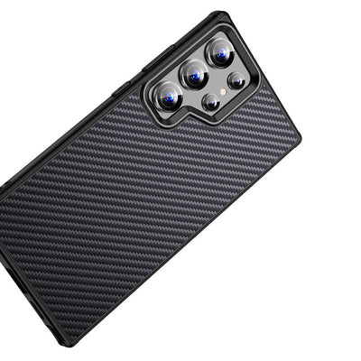 Galaxy S24 Ultra Kılıf Aramid Karbon Fiber Magsafe Özellikli Wlons Radison Kapak Siyah