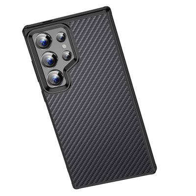 Galaxy S24 Ultra Kılıf Aramid Karbon Fiber Magsafe Özellikli Wlons Radison Kapak Siyah