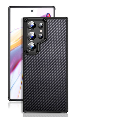 Galaxy S24 Ultra Kılıf Aramid Karbon Fiber Magsafe Özellikli Wlons Radison Kapak Siyah