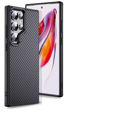 Galaxy S24 Ultra Kılıf Aramid Karbon Fiber Magsafe Özellikli Wlons Radison Kapak Siyah