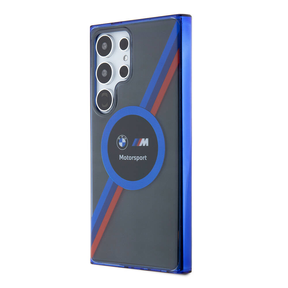 Galaxy S24 Ultra Kılıf BMW Orjinal Lisanslı M Logolu Üç Renk Çizgili Motorsport Circle Kılıf