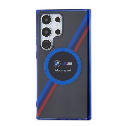 Galaxy S24 Ultra Kılıf BMW Orjinal Lisanslı M Logolu Üç Renk Çizgili Motorsport Circle Kılıf