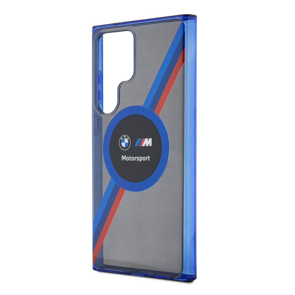 Galaxy S24 Ultra Kılıf BMW Orjinal Lisanslı M Logolu Üç Renk Çizgili Motorsport Circle Kılıf