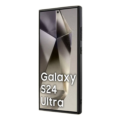 Galaxy S24 Ultra Kılıf BMW Orjinal Lisanslı Magsafe Şarj Özellikli M Logolu Üç Çizgili PU Karbon Kapak Siyah