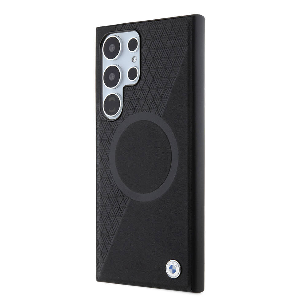 Galaxy S24 Ultra Kılıf BMW Orjinal Lisanslı M-safe Şarj Özellikli Yarım Dokulu Circle Leather Kılıf