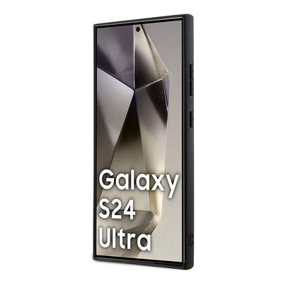 Galaxy S24 Ultra Kılıf BMW Orjinal Lisanslı Magsafe Şarj Özellikli Yarım Dokulu Circle Leather Kapak Siyah