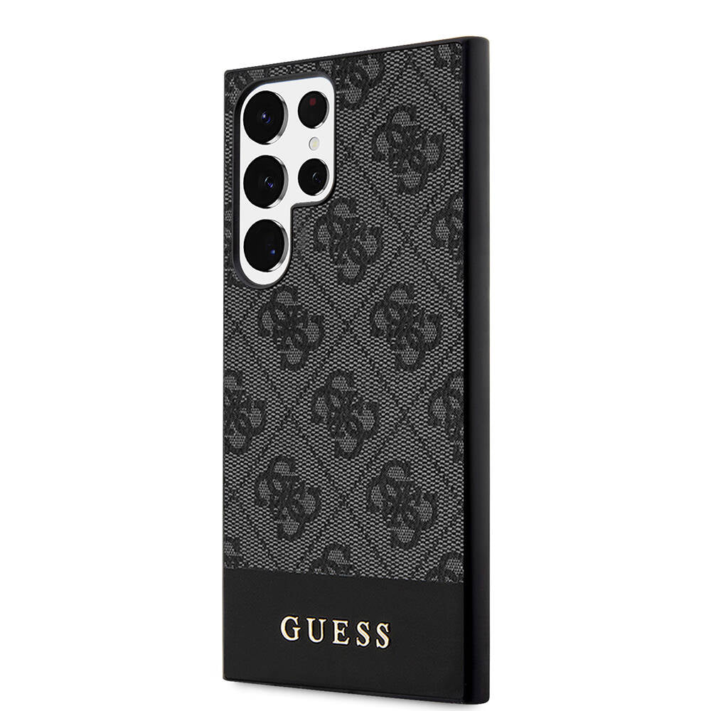 Galaxy S24 Ultra Kılıf Guess Orjinal Lisanslı PU Deri Şerit Logo Dizaynlı Kılıf