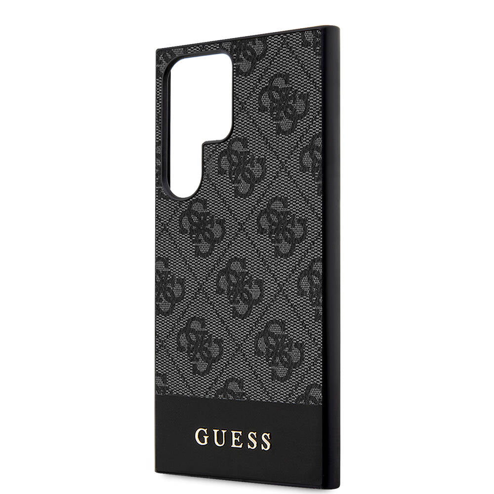 Galaxy S24 Ultra Kılıf Guess Orjinal Lisanslı PU Deri Şerit Logo Dizaynlı Kapak