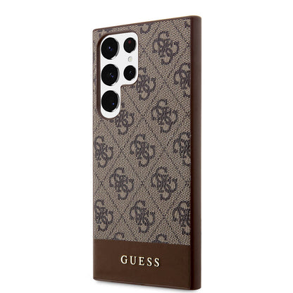 Galaxy S24 Ultra Kılıf Guess Orjinal Lisanslı PU Deri Şerit Logo Dizaynlı Kılıf