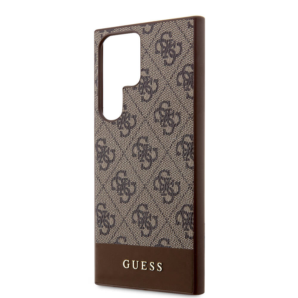 Galaxy S24 Ultra Kılıf Guess Orjinal Lisanslı PU Deri Şerit Logo Dizaynlı Kılıf