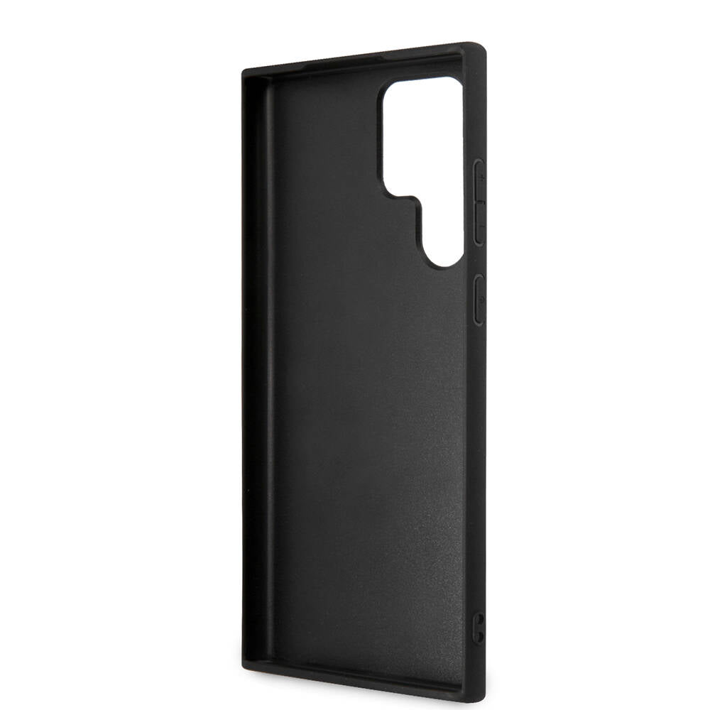 Galaxy S24 Ultra Kılıf Guess Orjinal Lisanslı PU Deri Yazı ve 4G Metal Logolu Desenli Kılıf