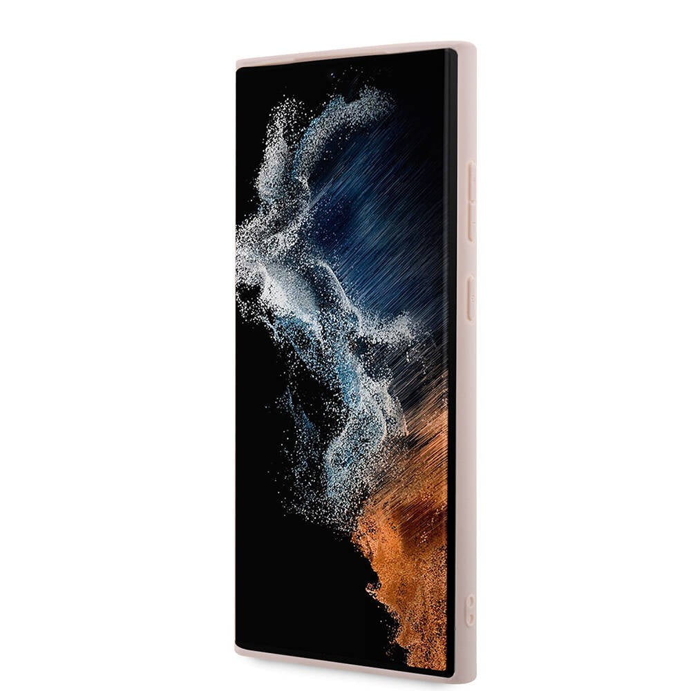 Galaxy S24 Ultra Kılıf Guess Orjinal Lisanslı PU Deri Yazı ve 4G Metal Logolu Desenli Kılıf