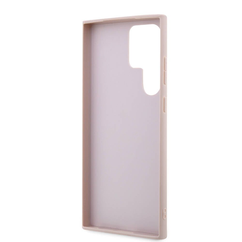 Galaxy S24 Ultra Kılıf Guess Orjinal Lisanslı PU Deri Yazı ve 4G Metal Logolu Desenli Kılıf