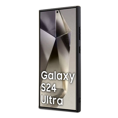 Galaxy S24 Ultra Kılıf Guess Orjinal Lisanslı PU Üçgen Logo 4G Desenli Kılıf