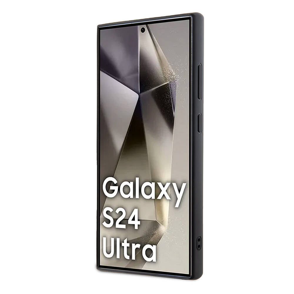 Galaxy S24 Ultra Kılıf Guess Orjinal Lisanslı Taşlı Arka Yüzey Üçgen Logolu Kapak