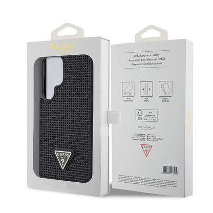 Galaxy S24 Ultra Kılıf Guess Orjinal Lisanslı Taşlı Arka Yüzey Üçgen Logolu Kılıf