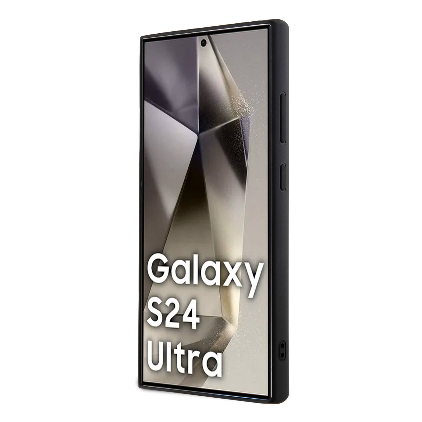 Galaxy S24 Ultra Kılıf Guess Orjinal Lisanslı Taşlı Arka Yüzey Üçgen Logolu Kılıf