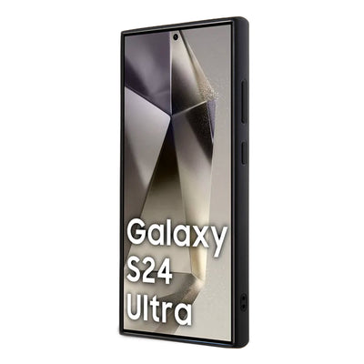 Galaxy S24 Ultra Kılıf Guess Orjinal Lisanslı Taşlı Arka Yüzey Üçgen Logolu Kapak Gümüş