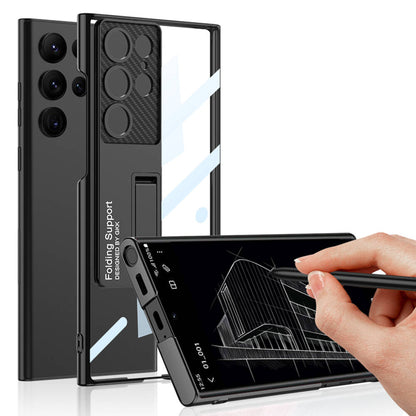 Galaxy S24 Ultra Kılıf Kamera Korumalı Şeffaf Tasarımlı Zore Lego Standlı Kılıf