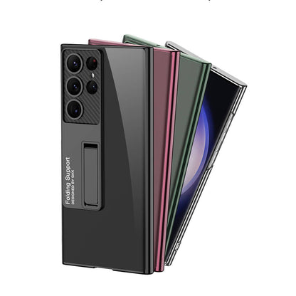 Galaxy S24 Ultra Kılıf Kamera Korumalı Şeffaf Tasarımlı Zore Lego Standlı Kılıf