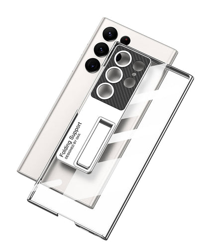 Galaxy S24 Ultra Kılıf Kamera Korumalı Şeffaf Tasarımlı Zore Lego Standlı Kılıf