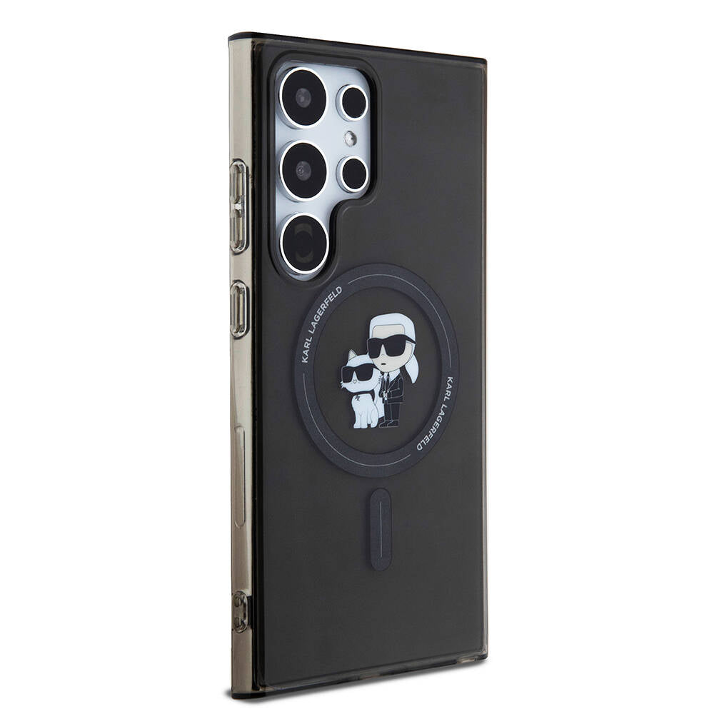 Galaxy S24 Ultra Kılıf Karl Lagerfeld Orjinal Lisanslı M-safe Şarj Özellikli Karl & Choupette IML Baskılı Kılıf