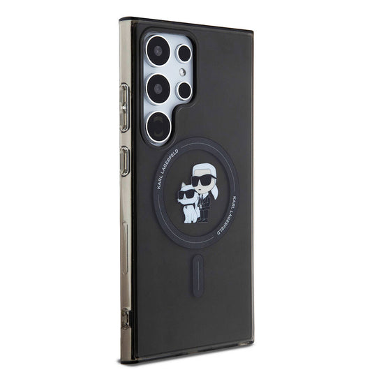 Galaxy S24 Ultra Kılıf Karl Lagerfeld Orjinal Lisanslı M-safe Şarj Özellikli Karl & Choupette IML Baskılı Kılıf