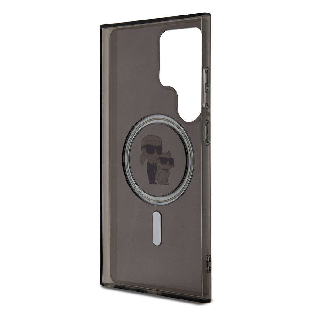 Galaxy S24 Ultra Kılıf Karl Lagerfeld Orjinal Lisanslı M-safe Şarj Özellikli Karl & Choupette IML Baskılı Kılıf