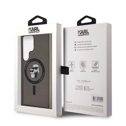 Galaxy S24 Ultra Kılıf Karl Lagerfeld Orjinal Lisanslı M-safe Şarj Özellikli Karl & Choupette IML Baskılı Kılıf