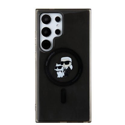 Galaxy S24 Ultra Kılıf Karl Lagerfeld Orjinal Lisanslı M-safe Şarj Özellikli Karl & Choupette IML Baskılı Kılıf