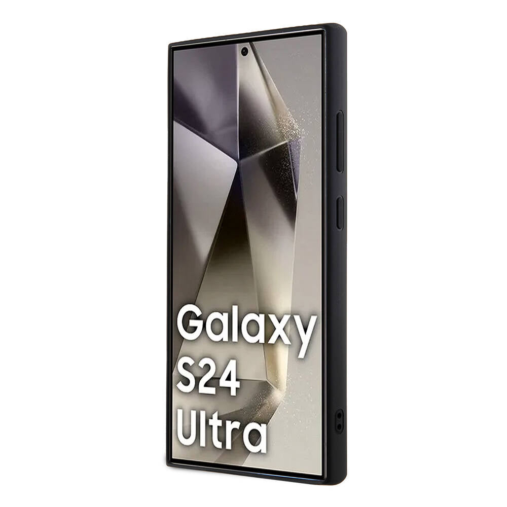 Galaxy S24 Ultra Kılıf Karl Lagerfeld Taşlı Metal Logo Orjinal Lisanslı Kapak Gümüş