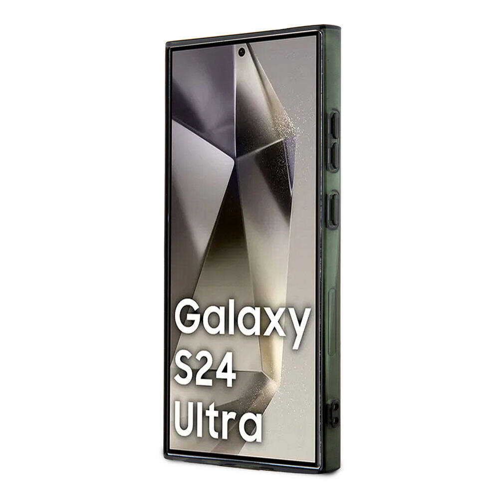 Galaxy S24 Ultra Kılıf Lacoste Orjinal Lisanslı Magsafe Şarj Özellikli Çift Katmanlı Timsah Logolu Blend Monogram Kapak Petrol Yeşil