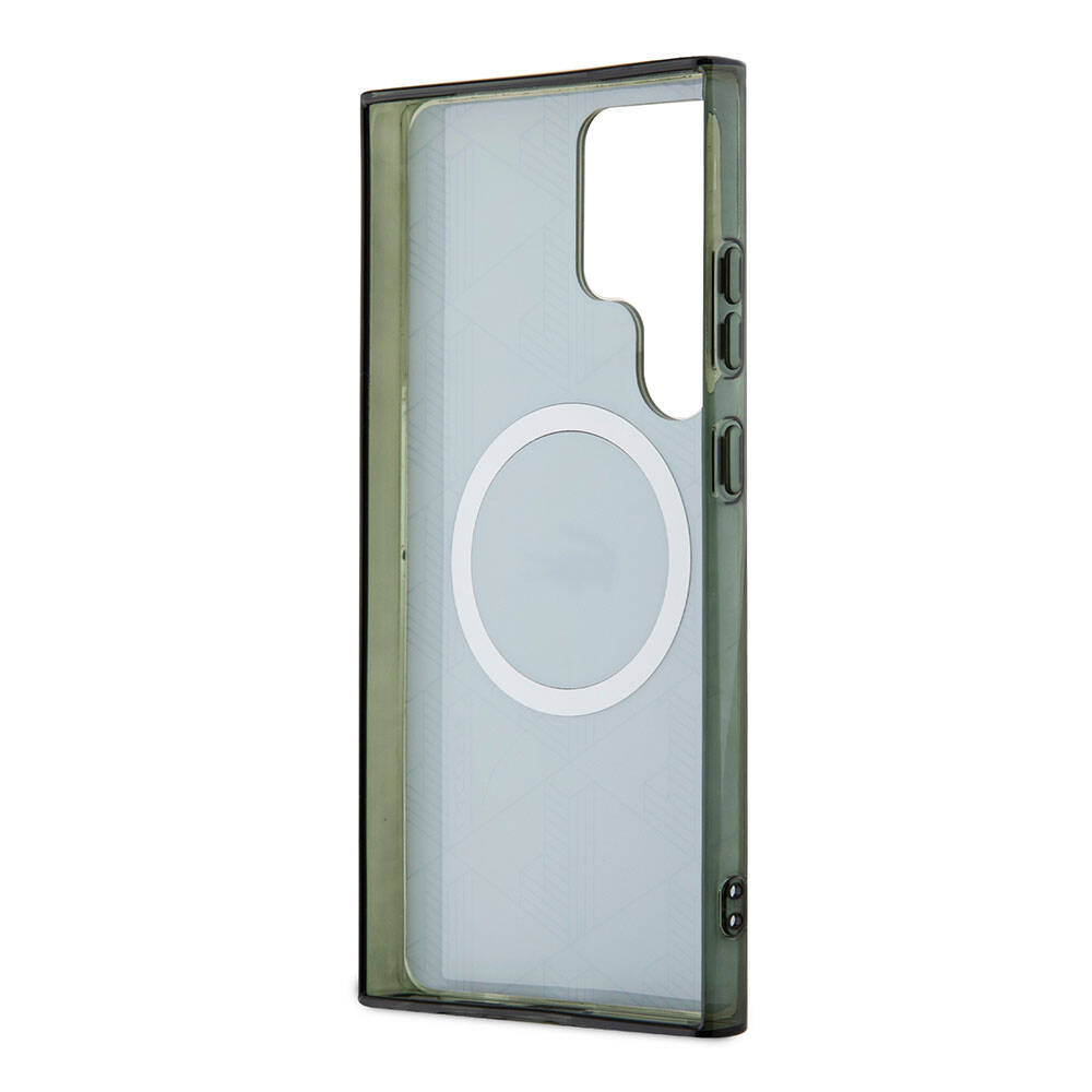 Galaxy S24 Ultra Kılıf Lacoste Orjinal Lisanslı M-safe Şarj Özellikli Çift Katmanlı Timsah Logolu Blend Monogram Kılıf