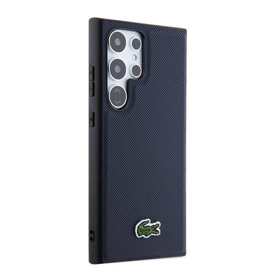 Galaxy S24 Ultra Kılıf Lacoste Orjinal Lisanslı PU Pike Desenli Arka Yüzey İkonik Timsah Dokuma Logolu Kapak Yeşil