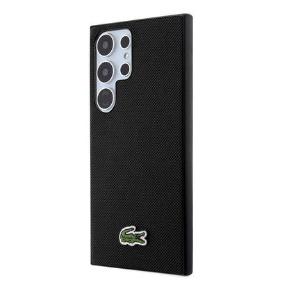 Galaxy S24 Ultra Kılıf Lacoste Orjinal Lisanslı PU Pike Desenli Arka Yüzey İkonik Timsah Dokuma Logolu Kılıf