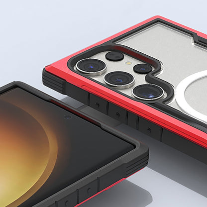 Galaxy S24 Ultra Kılıf M-safe Şarj Özellikli Airbagli Raptic Shield Serisi Şeffaf Arka Yüzey Kılıf