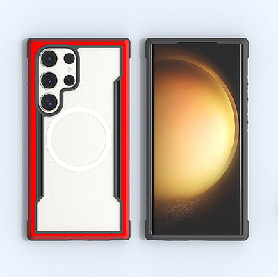 Galaxy S24 Ultra Kılıf Magsafe Şarj Özellikli Airbagli Raptic Shield Serisi Şeffaf Arka Yüzey Kapak Colorful