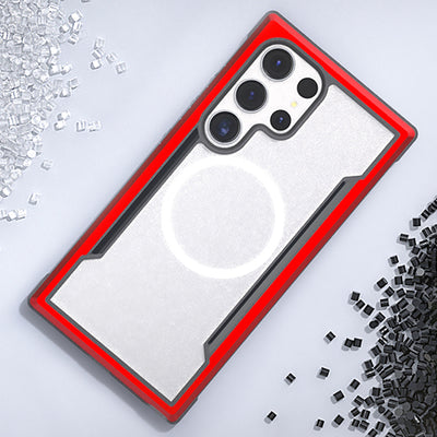 Galaxy S24 Ultra Kılıf Magsafe Şarj Özellikli Airbagli Raptic Shield Serisi Şeffaf Arka Yüzey Kapak Colorful