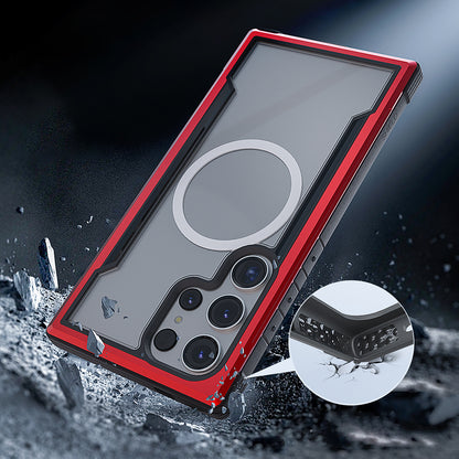 Galaxy S24 Ultra Kılıf M-safe Şarj Özellikli Airbagli Raptic Shield Serisi Şeffaf Arka Yüzey Kılıf