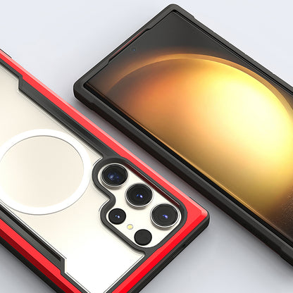 Galaxy S24 Ultra Kılıf M-safe Şarj Özellikli Airbagli Raptic Shield Serisi Şeffaf Arka Yüzey Kılıf