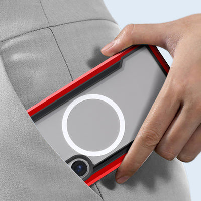 Galaxy S24 Ultra Kılıf Magsafe Şarj Özellikli Airbagli Raptic Shield Serisi Şeffaf Arka Yüzey Kapak Colorful