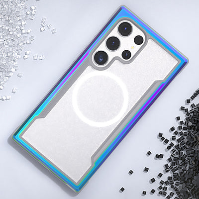 Galaxy S24 Ultra Kılıf Magsafe Şarj Özellikli Airbagli Raptic Shield Serisi Şeffaf Arka Yüzey Kapak Colorful