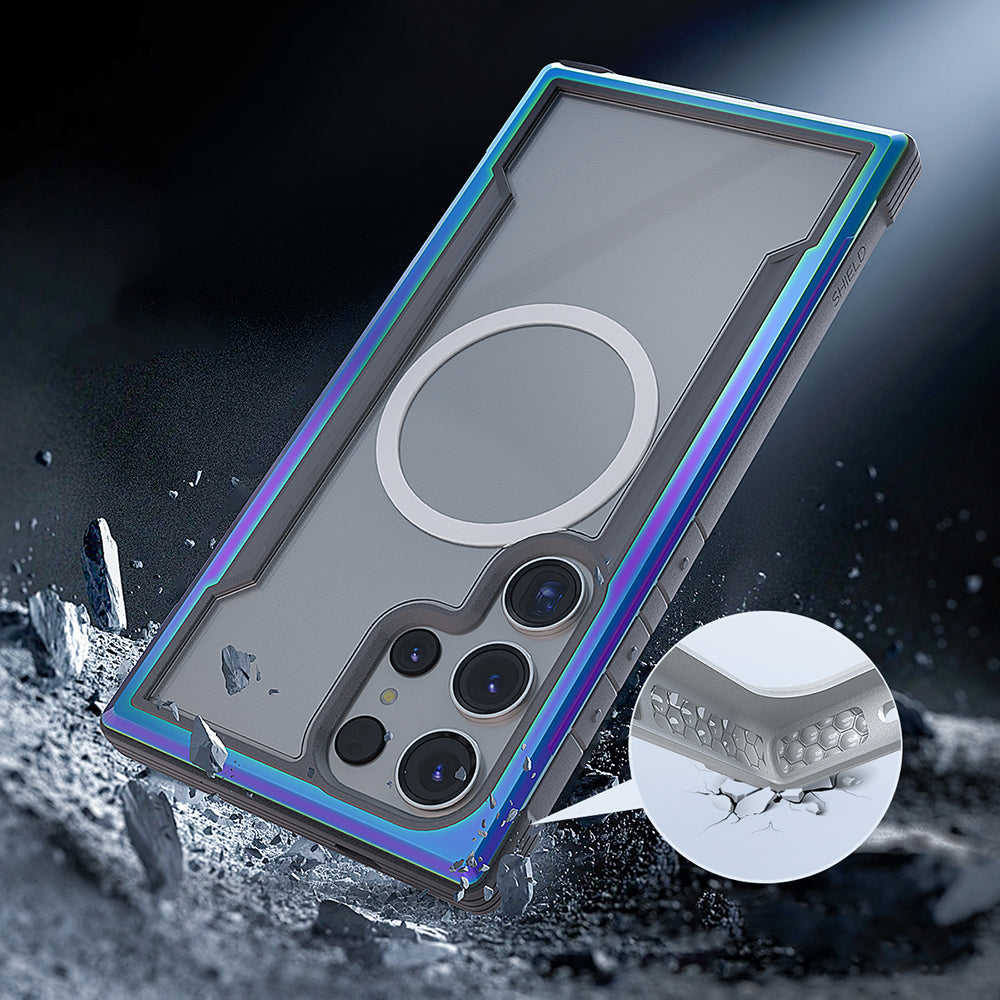 Galaxy S24 Ultra Kılıf M-safe Şarj Özellikli Airbagli Raptic Shield Serisi Şeffaf Arka Yüzey Kılıf